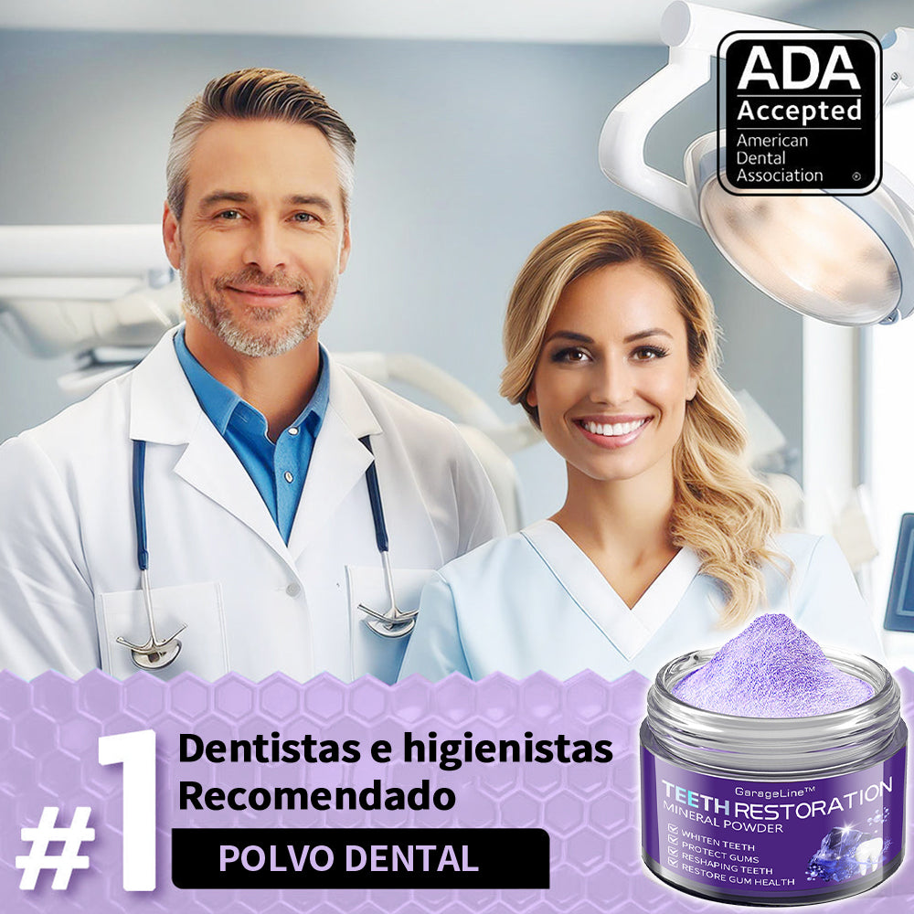 ✨✨GarageLine™ (recomendado por la ADA) Polvo Mineral para la Restauración Dental (⏰Oferta por tiempo limitado, últimos 30 minutos⏰) 🪥🦷