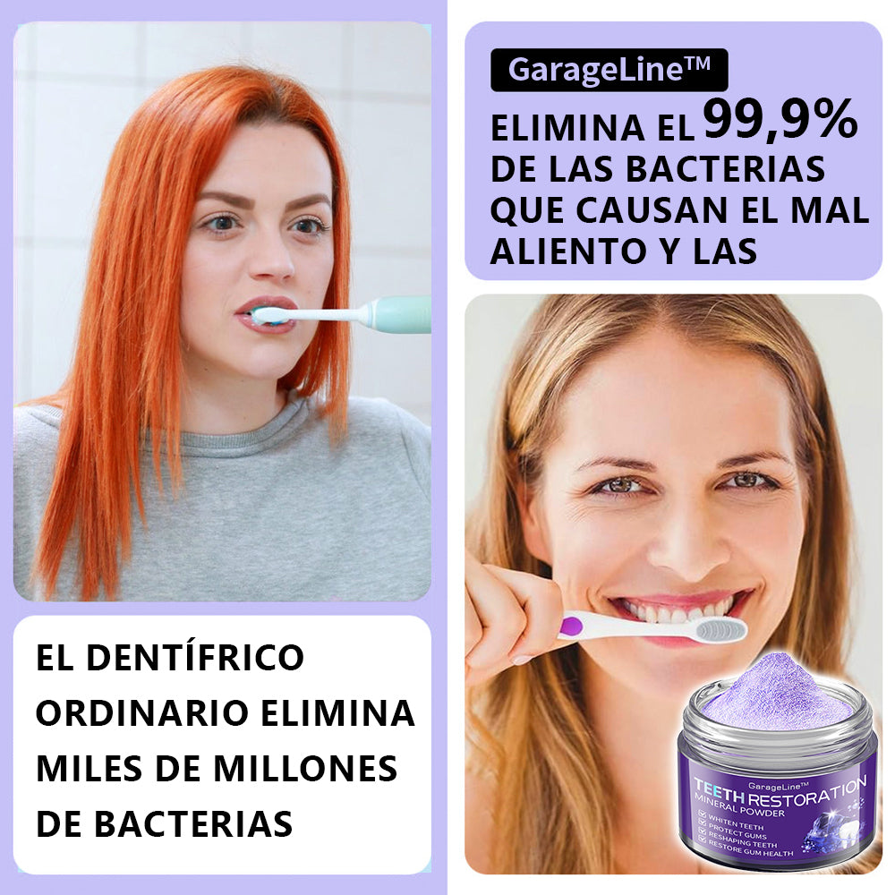 ✨✨GarageLine™ (recomendado por la ADA) Polvo Mineral para la Restauración Dental (⏰Oferta por tiempo limitado, últimos 30 minutos⏰) 🪥🦷