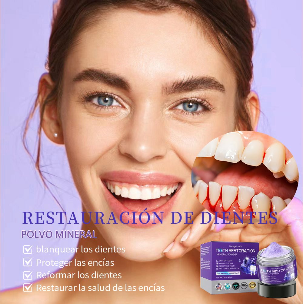 ✨✨GarageLine™ (recomendado por la ADA) Polvo Mineral para la Restauración Dental (⏰Oferta por tiempo limitado, últimos 30 minutos⏰) 🪥🦷